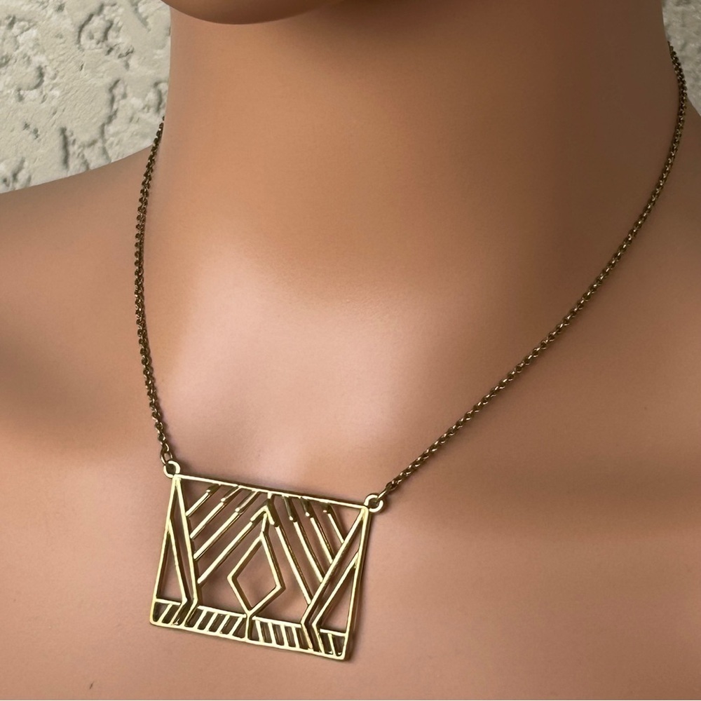 Silpada Brass KR Geometric Gate Necklace